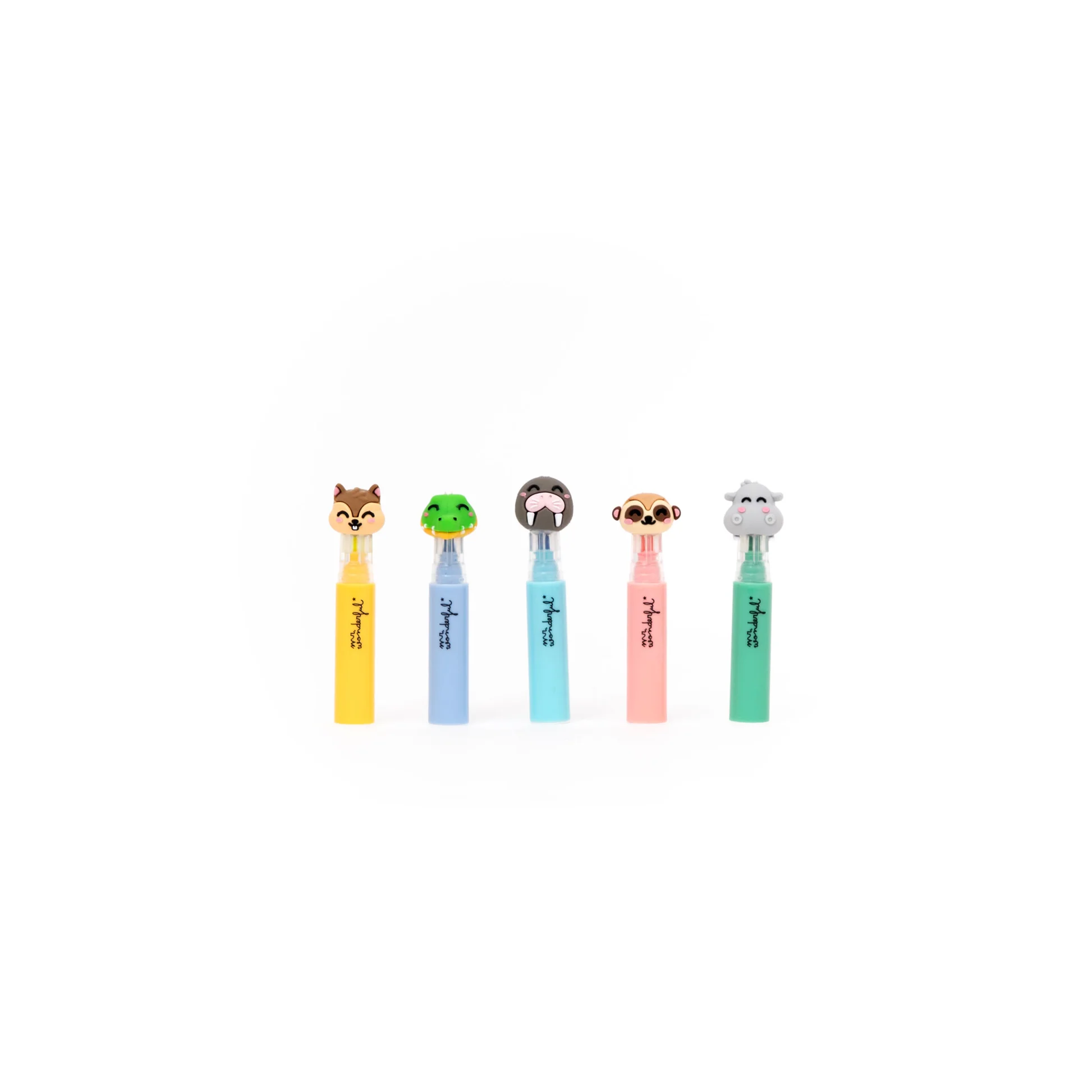 Set de 5 minisubrayadores con personajes Wonder Comic - Mr. Wonderful - indyaeduocio Set de 5 minisubrayadores con personajes Wonder Comic - Mr. Wonderful - indyaeduocio