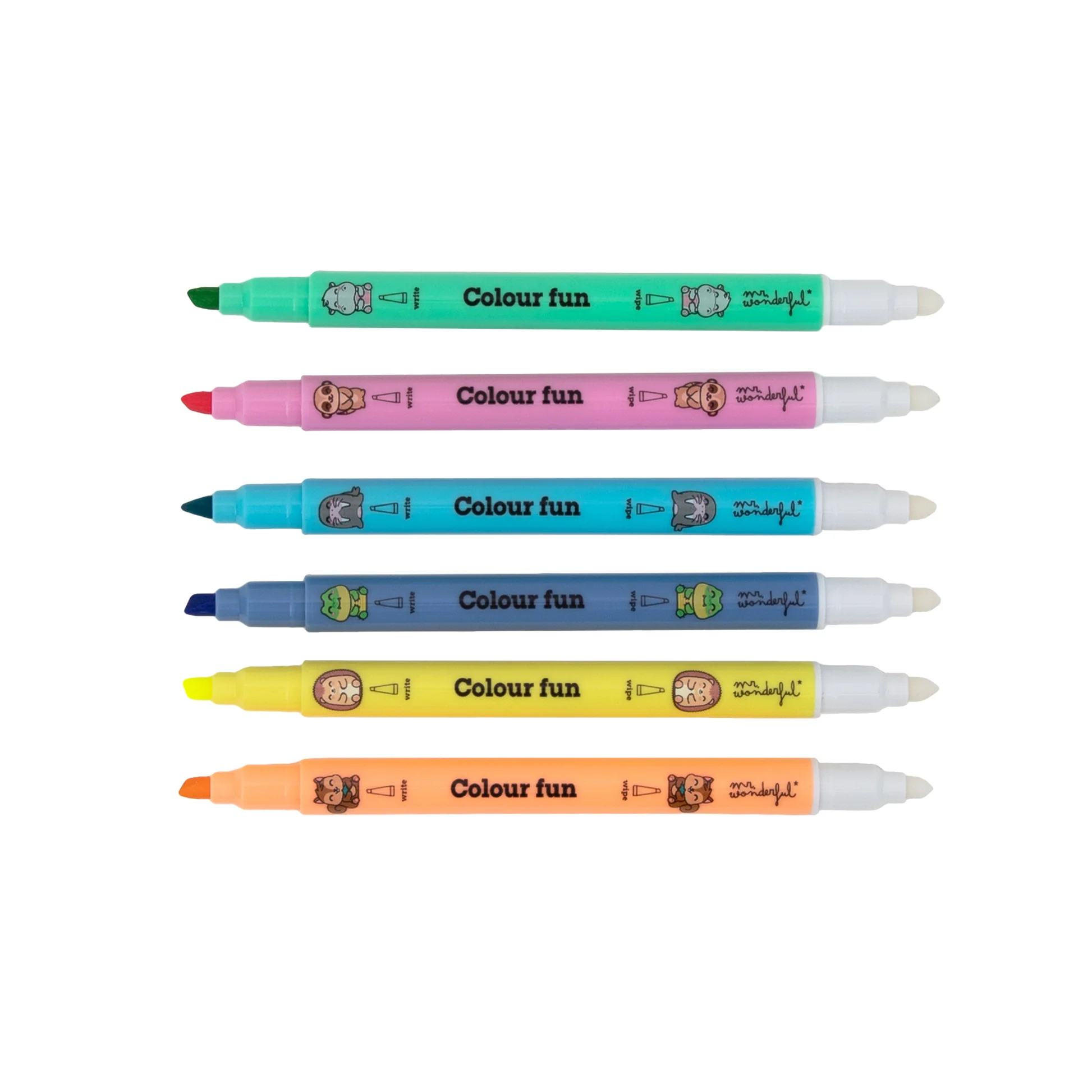 Set de 6 subrayadores borrables Wonder Comic - Mr. Wonderful - indyaeduocio 4 Set de 6 subrayadores borrables Wonder Comic - Mr. Wonderful - indyaeduocio