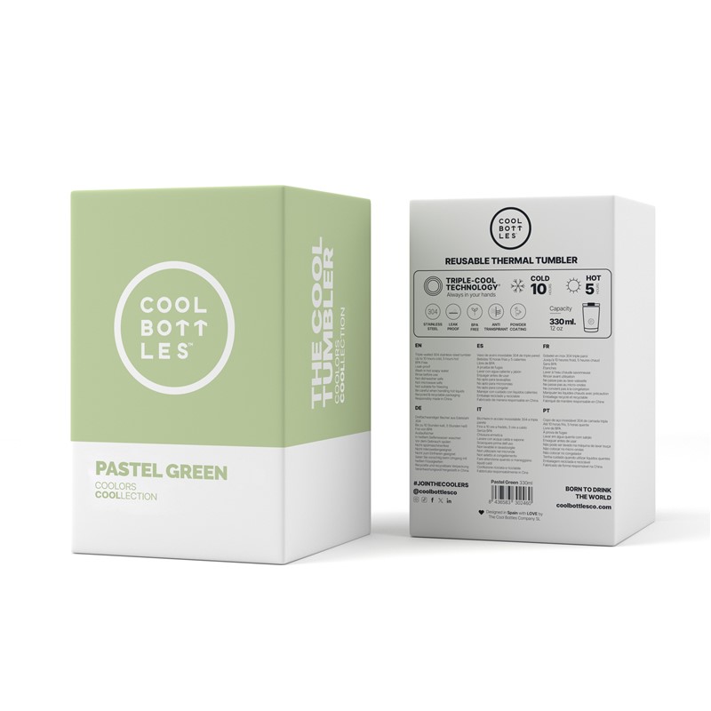 Vaso Térmico Pastel Green 330 ml - Cool Bottles - indyaeduocio 6 Vaso Térmico Pastel Green 330 ml - Cool Bottles - indyaeduocio