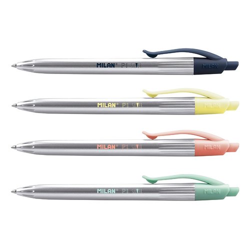 Bolígrafo Milan P1 silver tinta azul 1mm Bolígrafo Milan P1 silver tinta azul 1mm