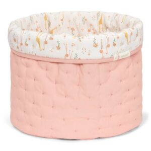 Cesta grande Blooming Safari Little Dutch, rosa y estampado de animales y flores
