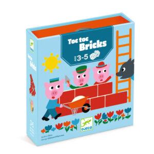 Caja del juego Toc Toc Bricks de Djeco sobre fondo blanco