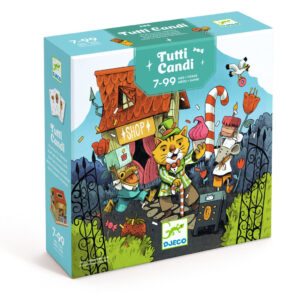Caja del juego Tutti Candi de Djeco sobre fondo blanco